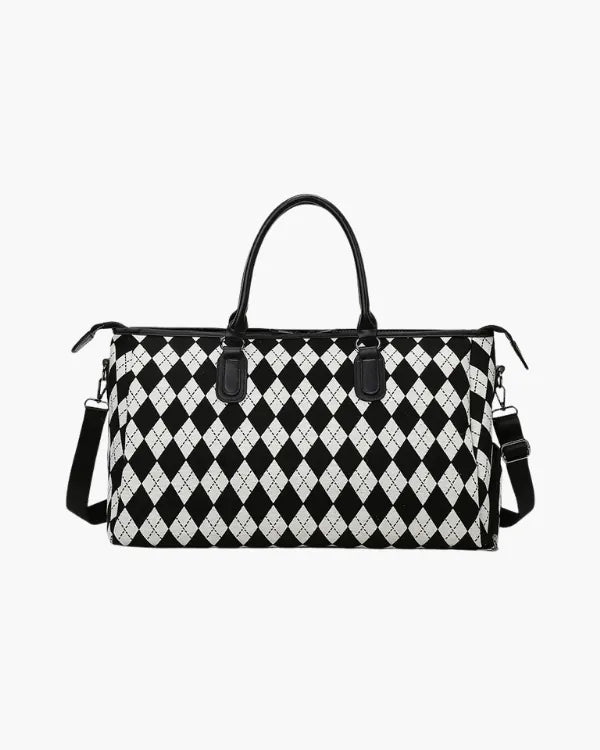 Sac Weekender Pied-de-Poule – Voyage Old Money